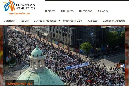 Beogradski maraton na naslovnoj strani Evropske atletike (EA)